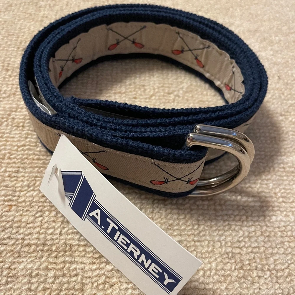 NWT A Tierney - Lacrosse Ribbon D-ring Belt